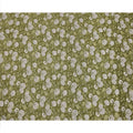 Olive Green Base with White Floral Sketch Print Cotton Lawn Fabric, Botanical Line Art Inspired Design, 110 Cms Width, Made in India-D23779