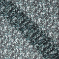 Charcoal Grey Base with Mint and Ivory All-Over Leaf Print Cotton Voile Fabric, Breezy Foliage Design, 110 Cms Width, Made in India-D23782