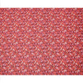 قماش فوال قطني بقاعدة حمراء قرمزية مع طبعة بتلات متداخلة وردية ومرجانية، بملمس زهري فني، عرض 110 سم، صنع في الهند - D23783