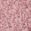 Blush Pink Base with Rose and Maroon Floral Printed Cotton Voile Fabric, Delicate Botanical Pattern, 110 Cms Width, Made in India-D23791