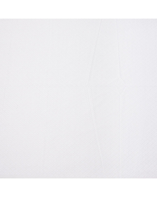 قماش فوال قطني مطرز بنمط أوراق الشجر، قاعدة بيضاء، تصميم هندسي رقيق، عرض 110 سم، صنع في الهند - D23798