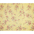 Lemon Yellow Floral Printed Cotton Voile Fabric with Intricate Golden Embroidery, 110 Cms Width, Made in India-D24256