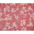 قماش فوال قطني مطبوع عليه زهور وردية اللون مع تطريز ذاتي متناسق، عرض 110 سم، صنع في الهند - D24258