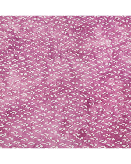 قماش قطني بنقشة خطوط ونقاط تجريدية وردية أرجوانية، عرض 110 سم، صنع في الهند - D24283