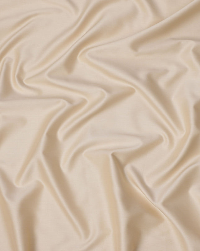 Beige Solid Premium 100% Swiss Cotton Shirting Fabric, 150 Cms, Switzerland-D24687