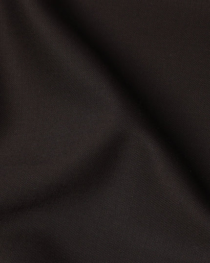 Dark Brown Solid Italian Super 150's Blended Wool Suiting Fabric, 150 Cms, Italy-D24695