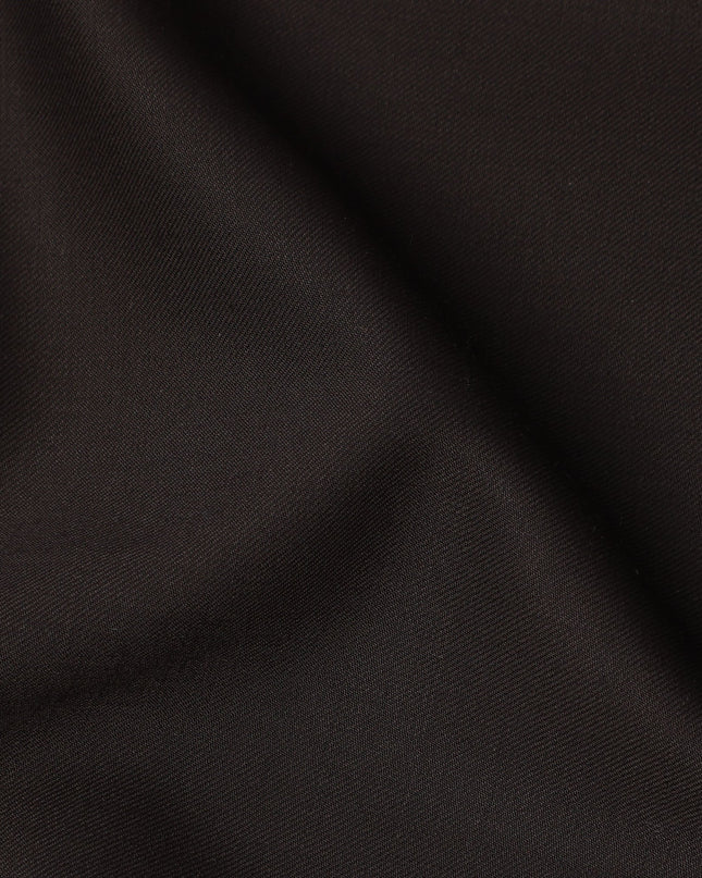 Dark Brown Solid Italian Super 150's Blended Wool Suiting Fabric, 150 Cms, Italy-D24695
