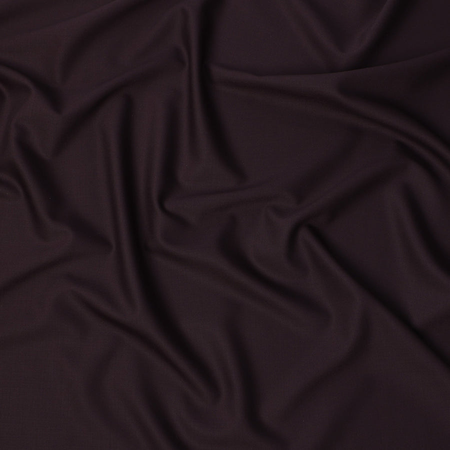 قماش صوف إيطالي مخلوط منسوج بلون عنابي داكن، سوبر 150، مناسب للبدلات، 150 سم، إيطاليا - D24696