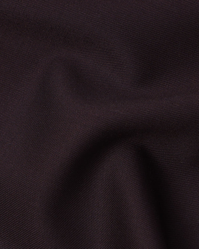 Deep Maroon Twill Weave Super 150's Italian Blended Wool Suiting Fabric, 150 Cms, Italy-D24696