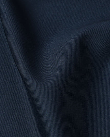 Dark Navy Solid Italian Super 150's Blended Wool Suiting Fabric, 150 Cms, Italy-D24698