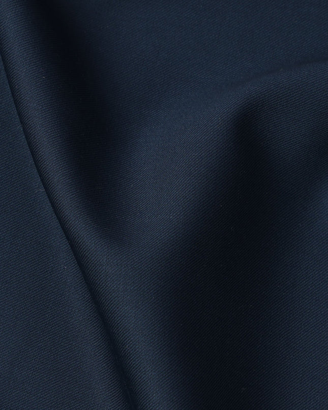 Dark Navy Solid Italian Super 150's Blended Wool Suiting Fabric, 150 Cms, Italy-D24698