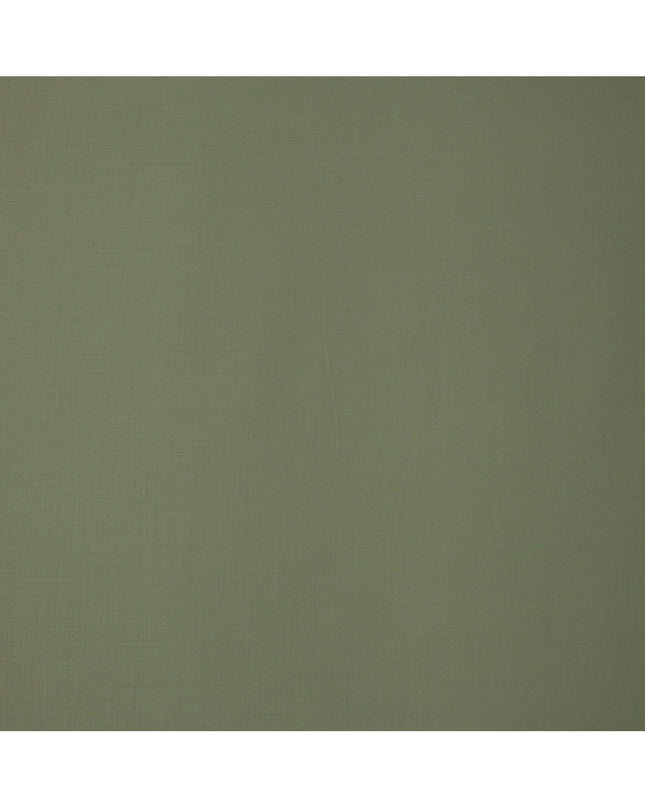 Olive Green Solid Italian Super 150's Blended Wool Suiting Fabric, 150 Cms, Italy-D24701