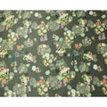 Green Floral Print Synthetic Satin Fabric, 140 Cms Width, India-D25219