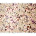 Beige Multicolor Floral Print Synthetic Satin Fabric, 140 Cms Width, India-D25224