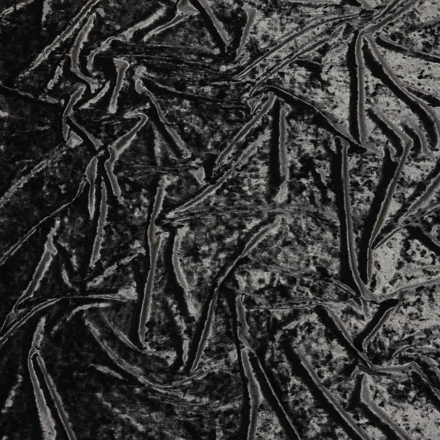 Navy Blue Crushed Texture Synthetic Blended Velvet Fabric, 140 Cms Width, South Korea-D25262