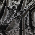 Steel Black Crushed Pattern Synthetic Blended Velvet Fabric, 140 Cms Width, South Korea-D25264