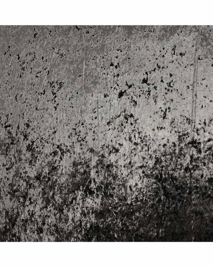 Steel Black Crushed Pattern Synthetic Blended Velvet Fabric, 140 Cms Width, South Korea-D25264