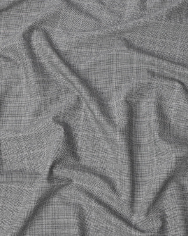 Steel Grey Premium Italian Blended Wool Suiting Fabric, 3.75 Mtrs with 150 Cms Width, Imported from Italy-D25447