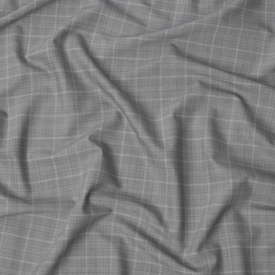 Steel Grey Premium Italian Blended Wool Suiting Fabric, 3.75 Mtrs with 150 Cms Width, Imported from Italy-D25447