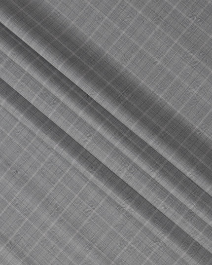 Steel Grey Premium Italian Blended Wool Suiting Fabric, 3.75 Mtrs with 150 Cms Width, Imported from Italy-D25447