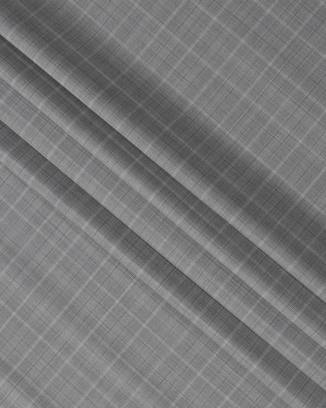 Steel Grey Premium Italian Blended Wool Suiting Fabric, 3.75 Mtrs with 150 Cms Width, Imported from Italy-D25447