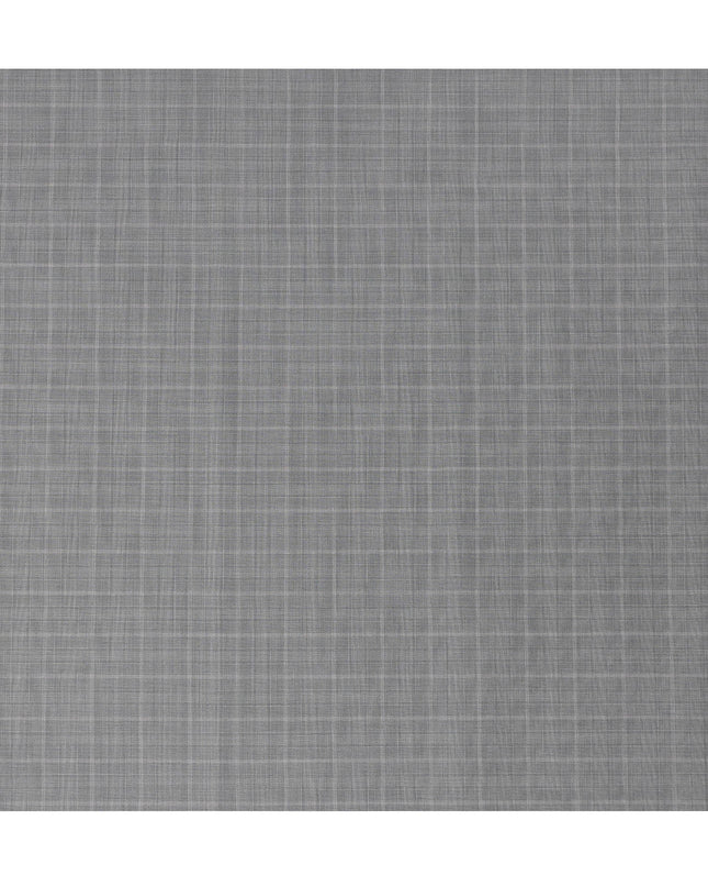 Steel Grey Premium Italian Blended Wool Suiting Fabric, 3.75 Mtrs with 150 Cms Width, Imported from Italy-D25447