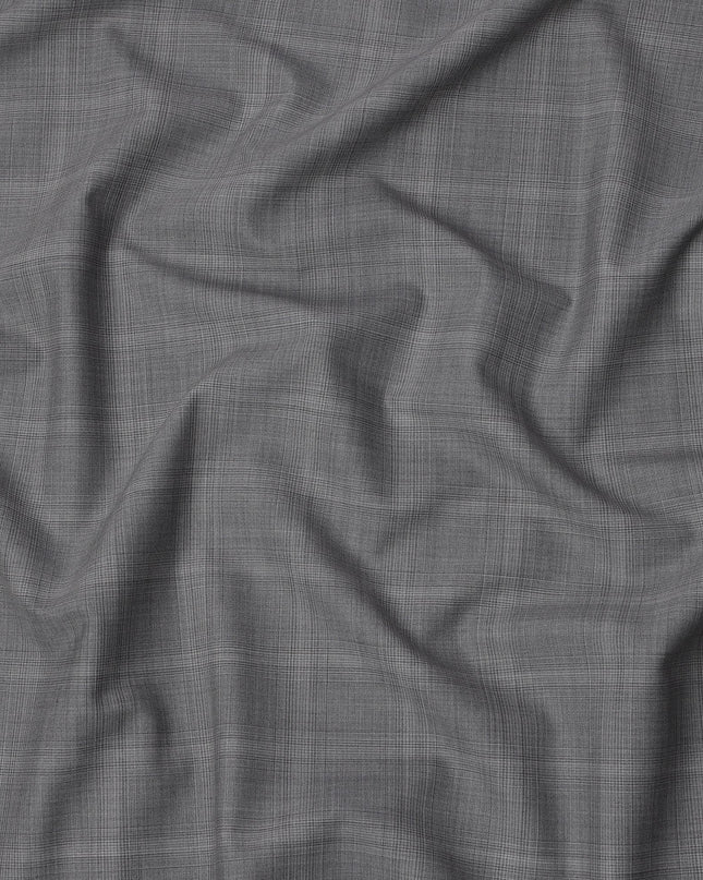 Steel Grey Premium Italian Blended Wool Suiting Fabric, 3.75 Mtrs with 150 Cms Width, Imported from Italy-D25449 Regal Fabrics
