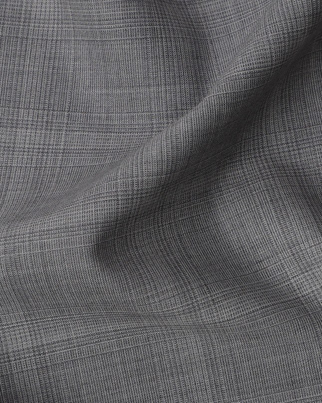 Steel Grey Premium Italian Blended Wool Suiting Fabric, 3.75 Mtrs with 150 Cms Width, Imported from Italy-D25449 Regal Fabrics
