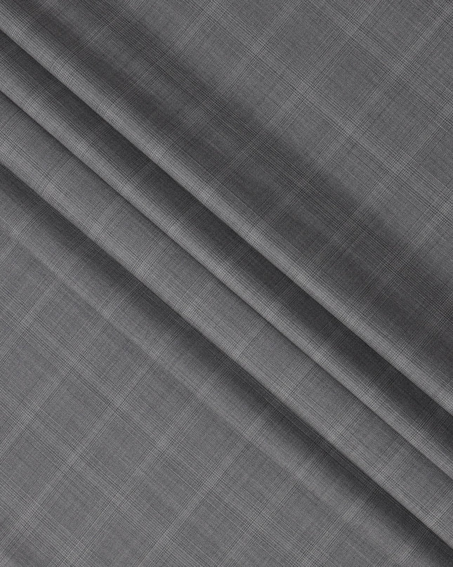 Steel Grey Premium Italian Blended Wool Suiting Fabric, 3.75 Mtrs with 150 Cms Width, Imported from Italy-D25449 Regal Fabrics