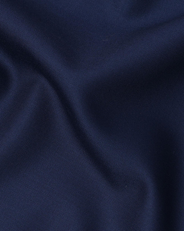 Navy Blue Premium Super 130's English Wool and Cashmere Suiting Fabric, Width 150 Cms, 3.50 Mtrs, United Kingdom-D25451