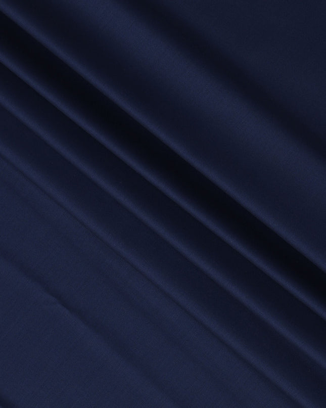 Navy Blue Premium Super 130's English Wool and Cashmere Suiting Fabric, Width 150 Cms, 3.50 Mtrs, United Kingdom-D25451