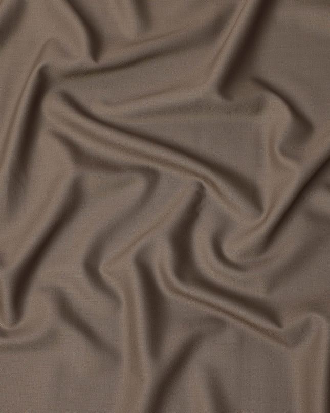 Khaki Brown Premium Super 150's English Wool and Cashmere Suiting Fabric, Width 150 Cms, 3.50 Mtrs, United Kingdom-D25453