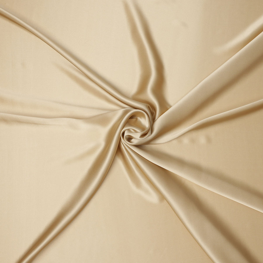 Beige Gold Premium Pure Silk Satin Fabric 110 Cms Width, Made in China-D25830