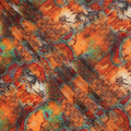 Multicolor Abstract Pattern Pure Silk Crepe Fabric with Stone Work, Width 110 Cms, Made in India-D26073