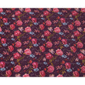Purple Red Floral Pattern Pure Silk Crepe Fabric with Stone Work, Width 110 Cms, Made in India-D26074