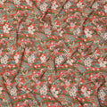 Red Multicolor Floral Pattern Pure Silk Crepe Fabric, Width 110 Cms, Made in India-D26076