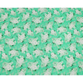 Mint Green White Floral Pattern Pure Silk Crepe Fabric, Width 110 Cms, Made in India-D26080