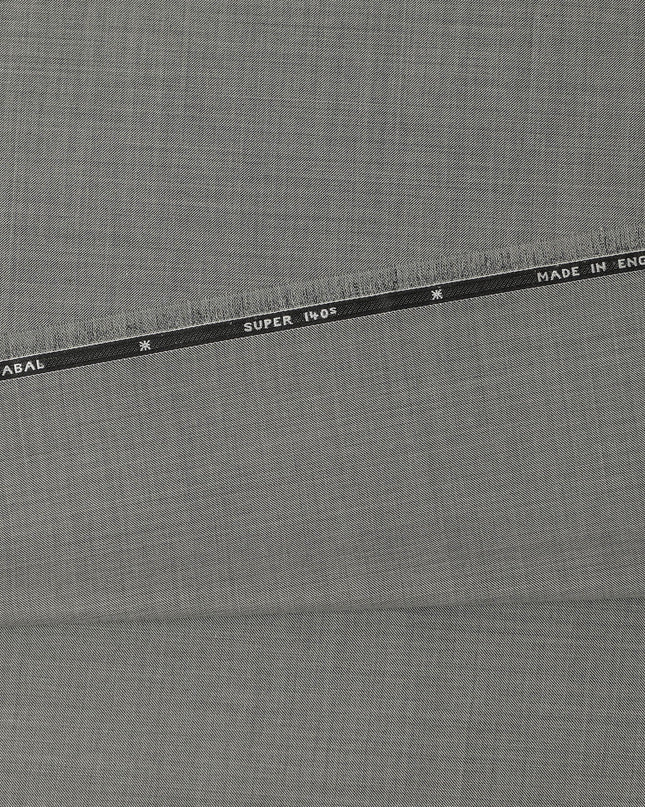 Light Grey Premium Super 140’s SCABAL English All Wool Suiting Fabric, Width 150 cms, 3.75 Mtrs Cut, Made in United Kingdom-D26784