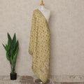 Light Olive Green Premium Synthetic Brocade Dupatta with Floral Vine Motifs, 225X80 CMS Width, India-D26947