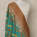 Teal Premium Synthetic Brocade Dupatta 225X80 CMS Width, India-D26969