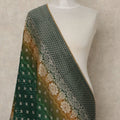 Green Premium Synthetic Brocade Dupatta 225X80 CMS Width, India-D26970