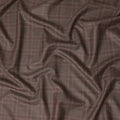 Brown Checkered Blended Linen Wool Suiting Fabric 150 Cms Width China-D28213