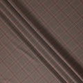 Brown Checkered Blended Linen Wool Suiting Fabric 150 Cms Width China-D28213