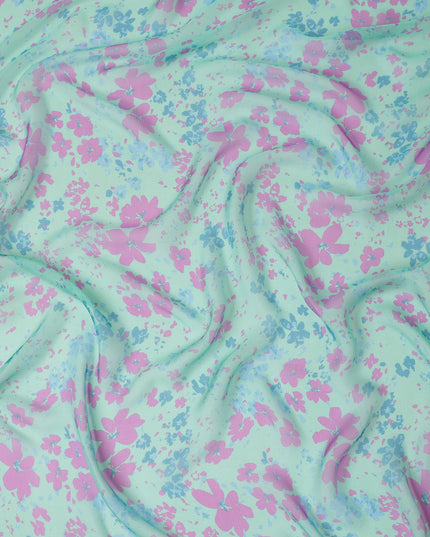 Pink Pure Silk Chiffon Fabric 110cm South Korea