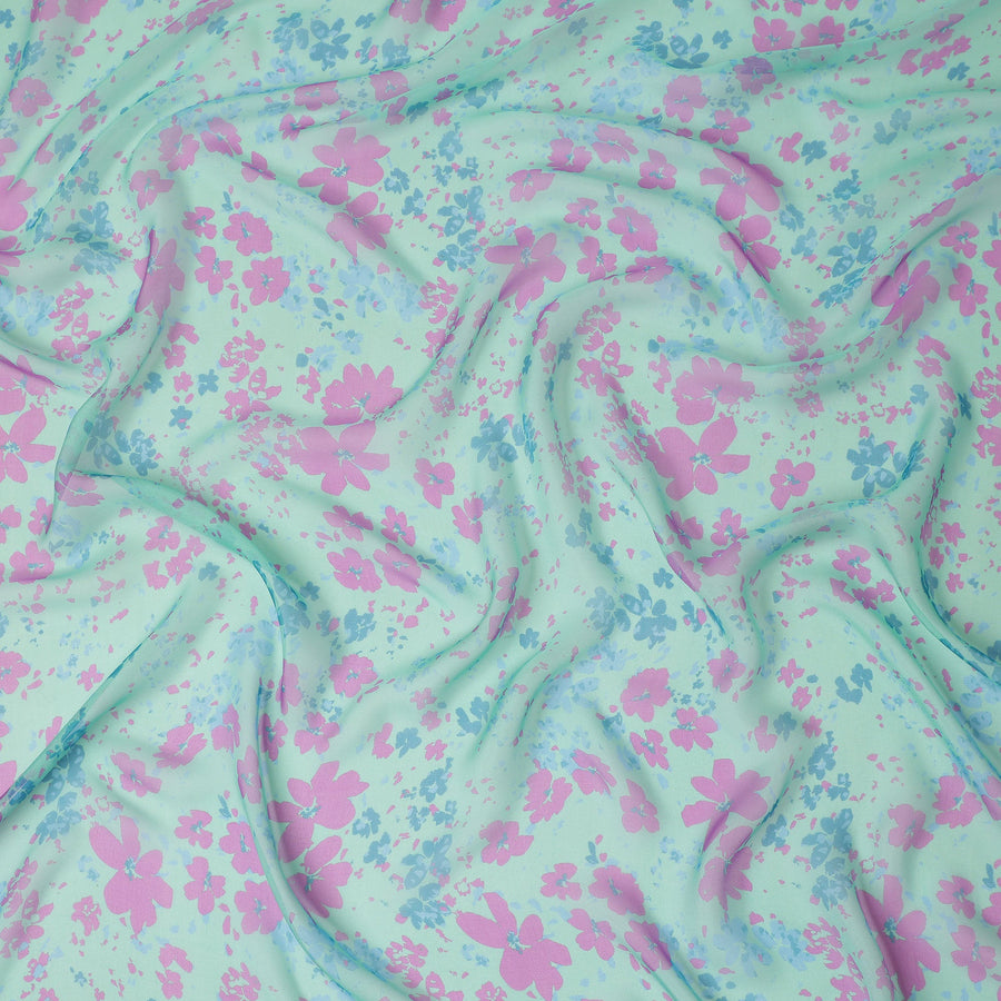 Pink Pure Silk Chiffon Fabric 110cm South Korea