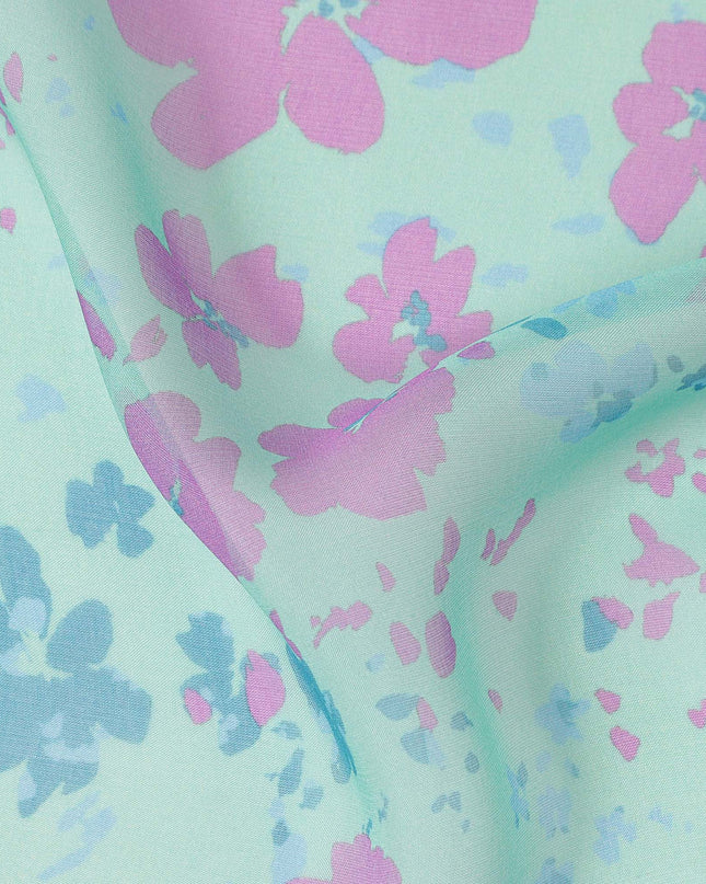 Pink Pure Silk Chiffon Fabric 110cm South Korea