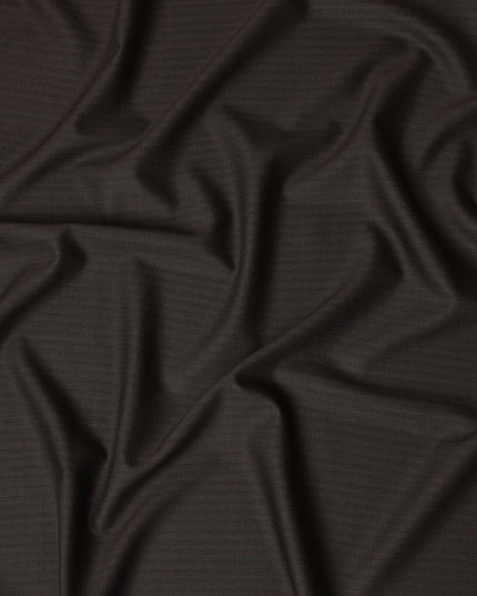 Dark Brown Pinstripe Super 140s Italian Wool Blend Suiting F