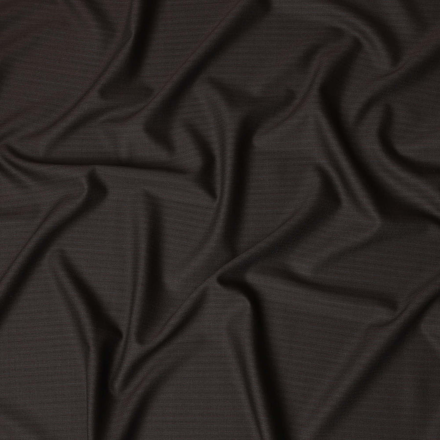 Dark Brown Pinstripe Super 140s Italian Wool Blend Suiting F