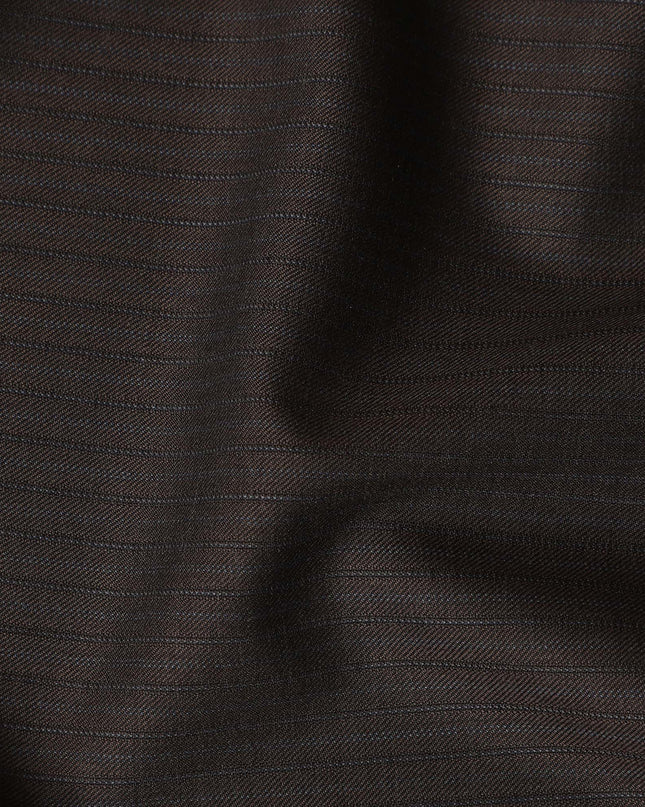 Dark Brown Pinstripe Super 140s Italian Wool Blend Suiting F