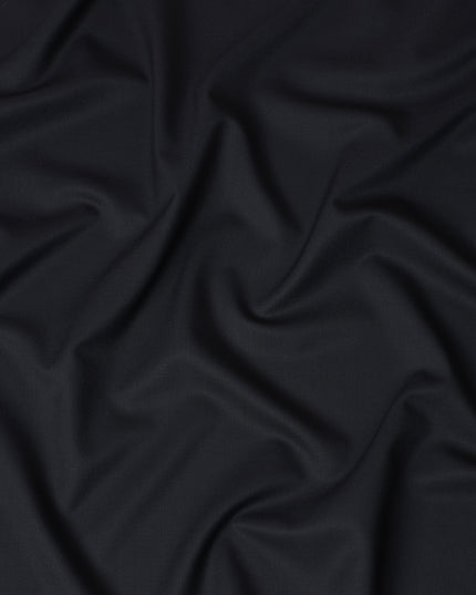 Classic Black Super 140s Wool Blend Suiting Fabric 150cm